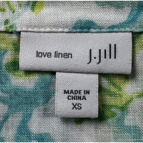 J Jill Love Linen Shirt Womens XS Sea Turtle Print Tunic Top Beach Summer Casual - Picture 6 of 13